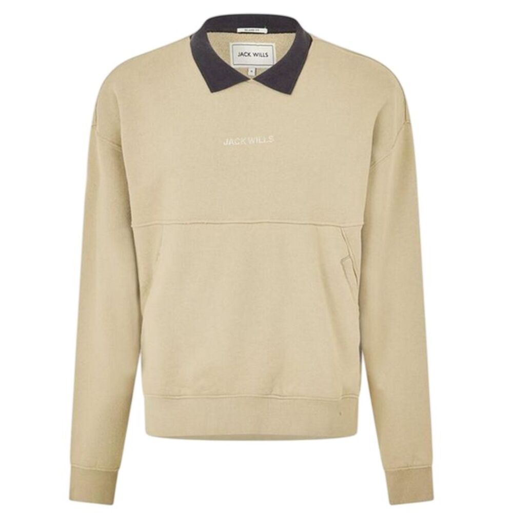 Jack Wills Mens Collared Regular Sweatshirt / Willow